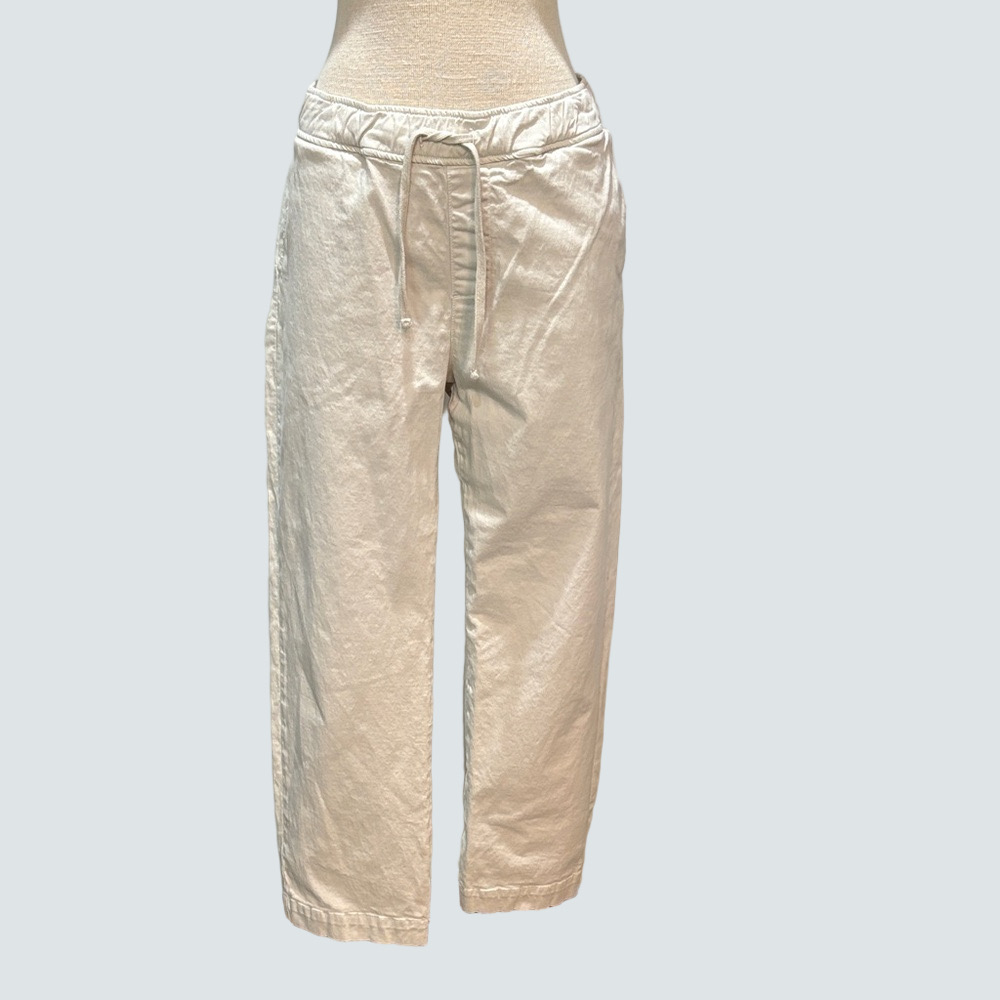 American giant sz L tan cotton elastic waist pull in pants